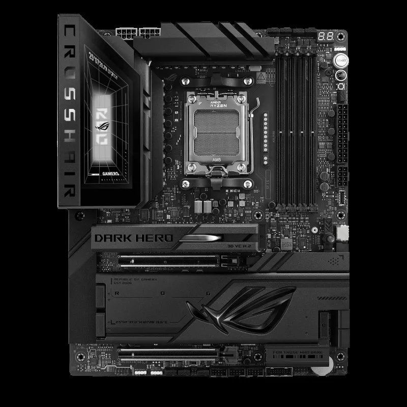 ASUS ROG Crosshair X870E Dark Hero AM5 ATX AMD X870E 4xDIMM DDR5 5xM.2 USB4 10Gb+5Gb LAN Wi-Fi 7+BT Carte Mère