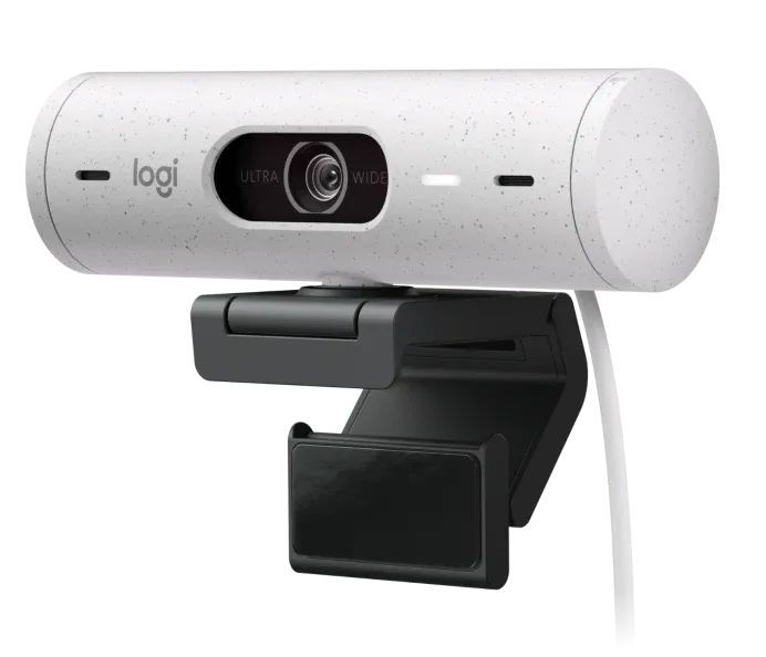 Logitech Brio 500 Blanc Cassé 1080p Webcamavec correction de la lumière